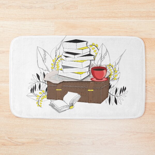 Item preview, Cozy Book Stack with Autumn Leaves and Coffee designed and sold by TatinkaArtskill.