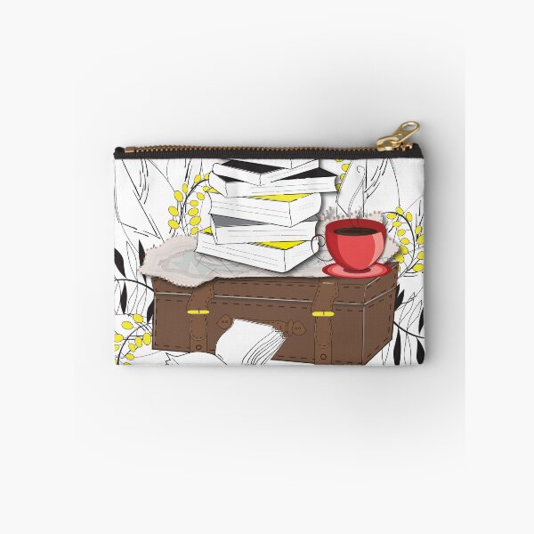 Item preview, Cozy Book Stack with Autumn Leaves and Coffee designed and sold by TatinkaArtskill.