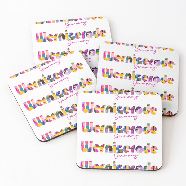 Item preview, Wernigerode, Germany, Vibrant Abstract City Typography Art designed and sold by Wanderful-roads.