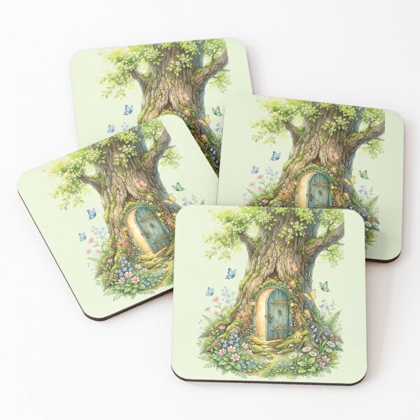 Item preview, Spring Fairy Door Watercolor Cottagecore Art designed and sold by CalmCapy Co.