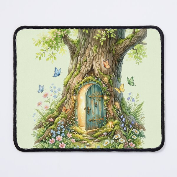Item preview, Spring Fairy Door Watercolor Cottagecore Art designed and sold by CalmCapy Co.