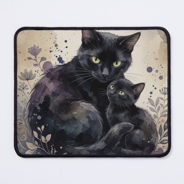 Item preview, Certified Cat Mom Black Cats Watercolor Art designed and sold by Pioneer Spirit Market.