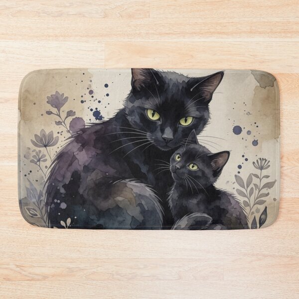 Aperçu de l'œuvre Certified Cat Mom Black Cats Watercolor Art créée et vendue par Pioneer Spirit Market.