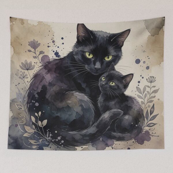 Item preview, Certified Cat Mom Black Cats Watercolor Art designed and sold by Pioneer Spirit Market.