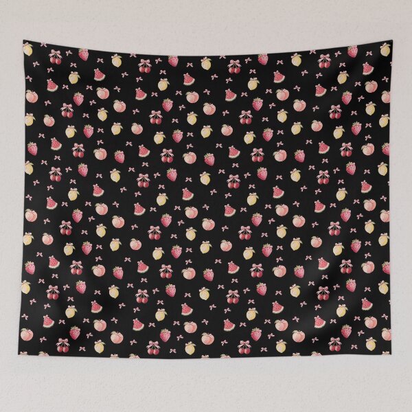 Item preview, Coquette Fruit Pattern – Cute Summer Fruit Pattern with Pink Bows designed and sold by InkRevolt.