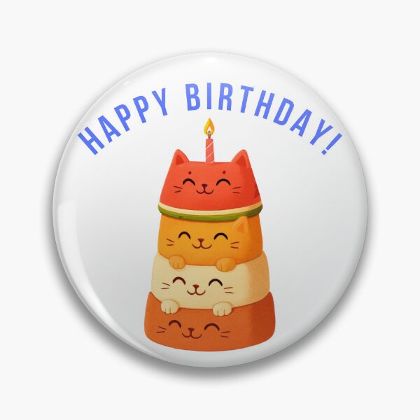 Item preview, Cute Cat Birthday Cake Stack Illustration designed and sold by Inka Moon Design.