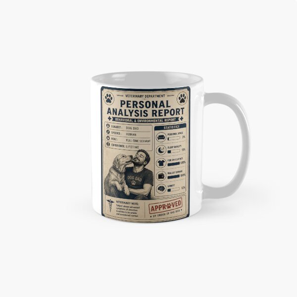 Item preview, Dog Dad Personal Analysis Raport - Funny Dog Owner Gift designed and sold by Claws & Chaos.