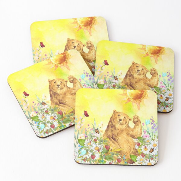 Item preview, Sunshine and Strawberries-Bear Nursery Art, Woodland Animal Wall Decor designed and sold by SacredPathHealingArt.
