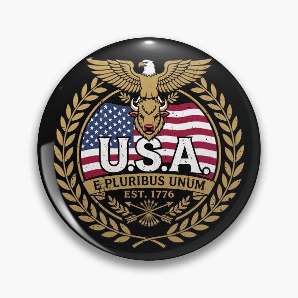 Item preview, Vintage USA E Pluribus Unum Patriotic Bison Graphic designed and sold by crouchingpixel.