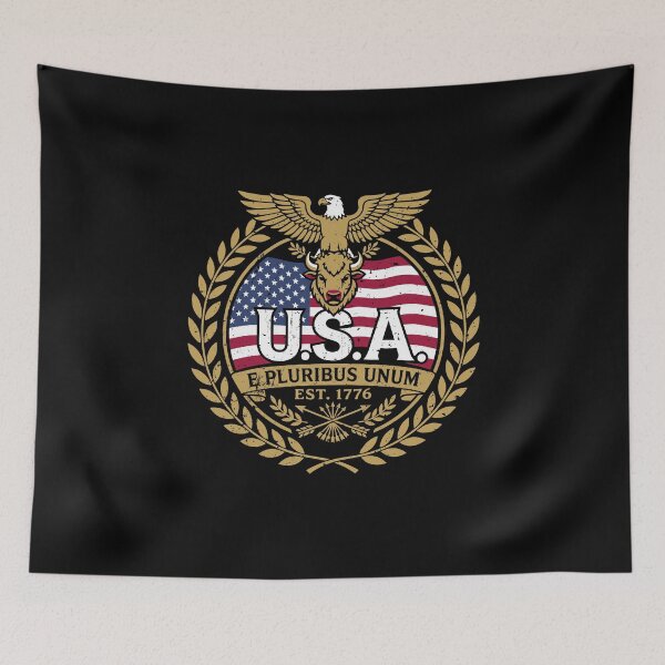 Item preview, Vintage USA E Pluribus Unum Patriotic Bison Graphic designed and sold by crouchingpixel.