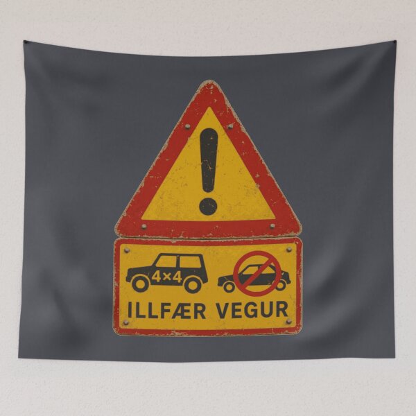 Item preview, Illfær Vegur | Iceland F-Road Warning Sign designed and sold by Geokafi.