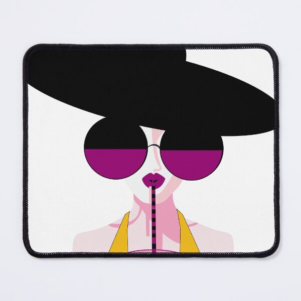 Item preview, Chic Retro Woman in Black Hat and Sunglasses designed and sold by TatinkaArtskill.