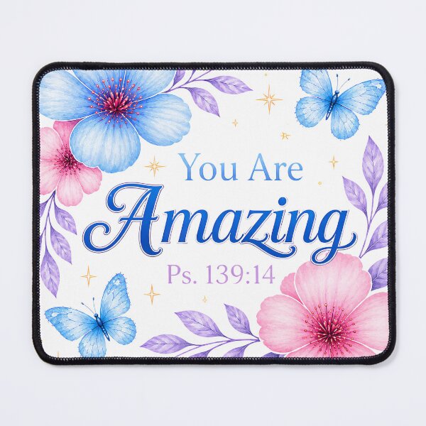 Item preview, You Are Amazing Christian Design - Psalm 139:14 Floral Butterfly Bible Verse Encouragement designed and sold by For His  Glory.