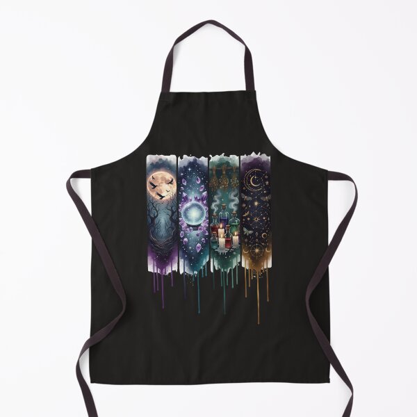 Item preview, Witchy Watercolor Panel Art – Full Moon Ravens Crystal Ball Potion Bottles Dried Herbs Celestial Constellation Tee designed and sold by QuirkyCloud Designs.