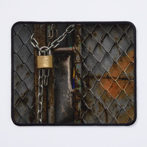 Item preview, Brass Padlock on Rusty Chain Link Fence — Urban Decay Photography designed and sold by Rabee Khalil Photography.