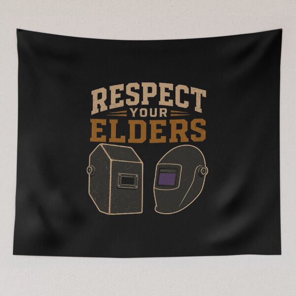 Item preview, Respect Your Elders – Vintage vs Modern Welding Helmet Design for Welders designed and sold by RusticMeadow.