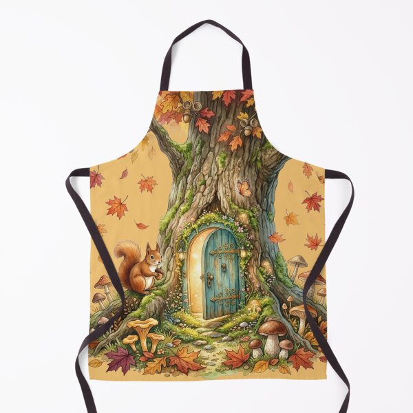 Item preview, Autumn Fairy Door Watercolor Cottagecore Art designed and sold by CalmCapy Co.