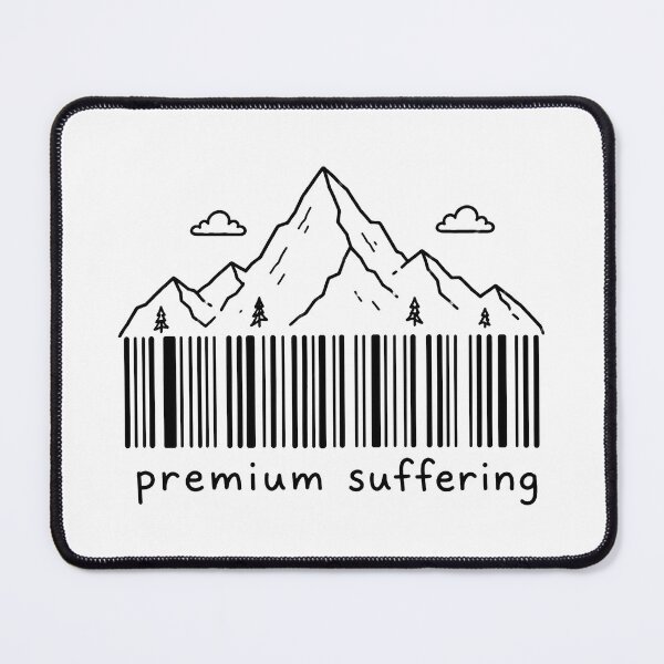 Item preview, Premium Suffering Mountain Barcode Hiking Design designed and sold by MonkiFlipp.