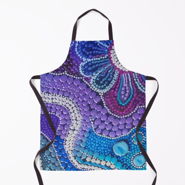 Item preview, Aboriginal Dot Painting Bedding Set Ocean Lines Violet Blue designed and sold by AboriginalartVI.