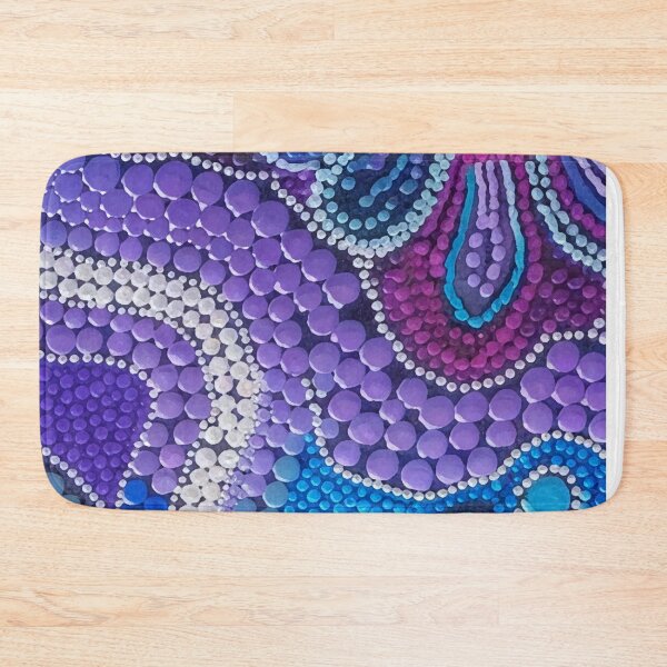 Item preview, Aboriginal Dot Painting Bedding Set Ocean Lines Violet Blue designed and sold by AboriginalartVI.