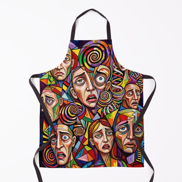 Item preview, Vibrant Expressionist Portrait of Many Faces - Multi Face Portrait designed and sold by QQQueen.