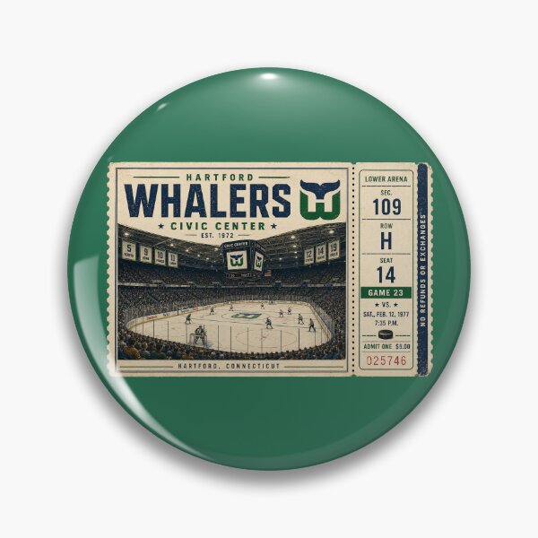 Item preview, Hartford Whalers Vintage Hockey Ticket, Civic Center Retro Arena Art, Connecticut NHL Nostalgia designed and sold by GhostDawgs.