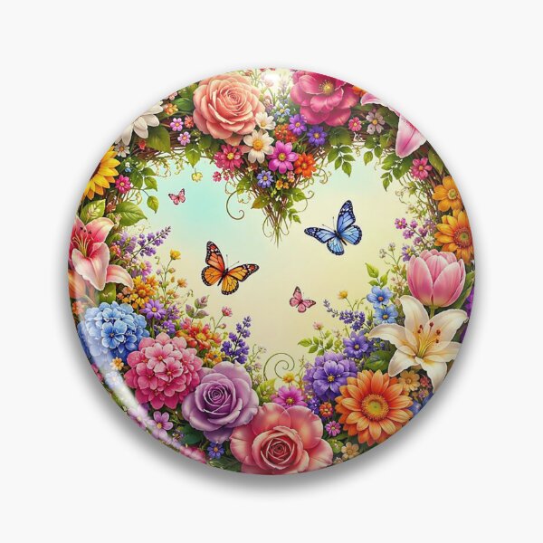 Item preview, Floral Heart with butterflies  designed and sold by Alla Gill.
