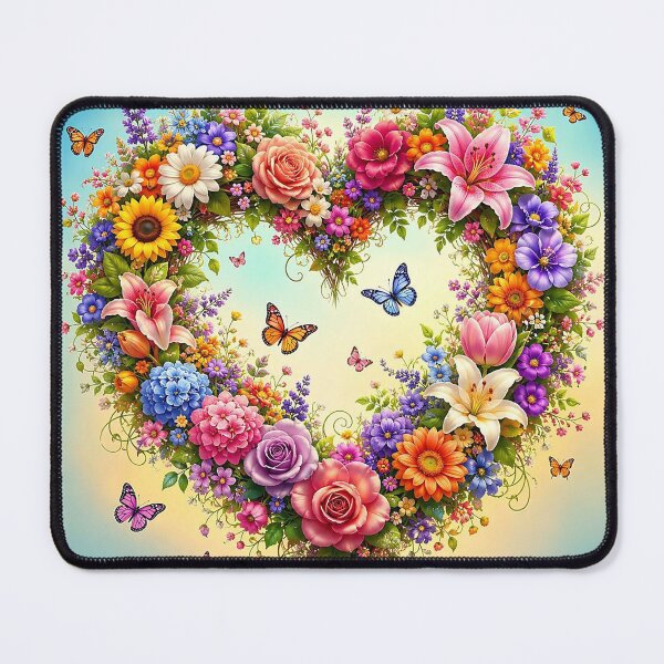 Item preview, Floral Heart with butterflies designed and sold by Alla Gill.