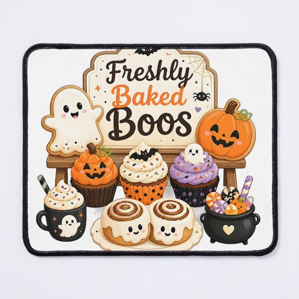 Item preview, Freshly Baked Boos – Cute Halloween Ghost Cupcakes & Pumpkin Bakery Design designed and sold by ColorClouds.