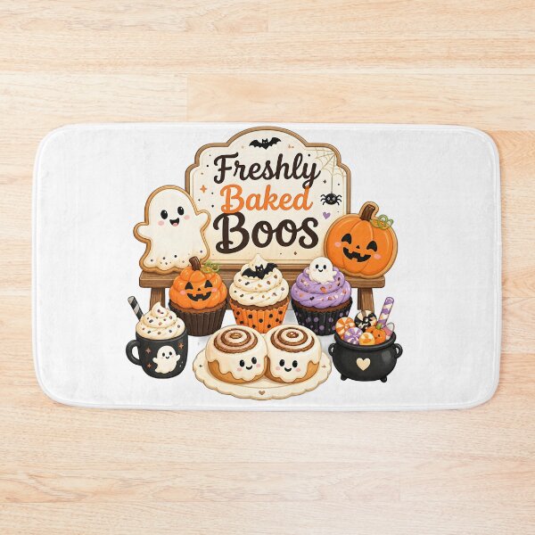 Item preview, Freshly Baked Boos – Cute Halloween Ghost Cupcakes & Pumpkin Bakery Design designed and sold by ColorClouds.