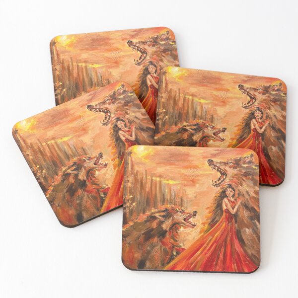Item preview, Red Gown & Her Guardians  designed and sold by MillieJayArt.