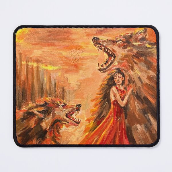 Item preview, Red Gown & Her Guardians  designed and sold by MillieJayArt.