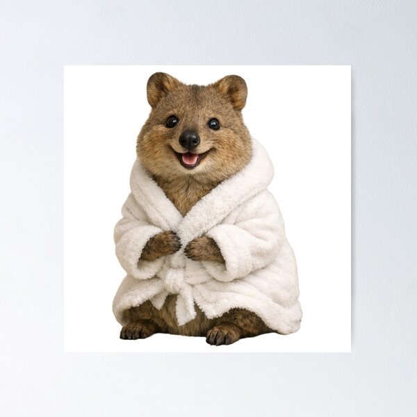 Item preview, Bathrobe Quokka designed and sold by Sillytoe.