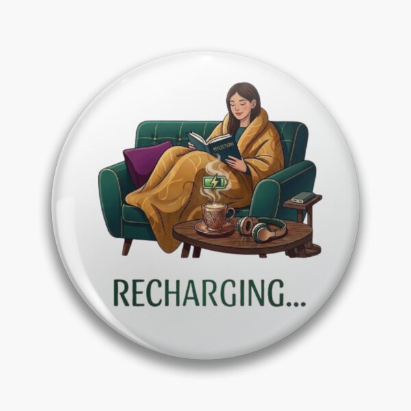 Item preview, Recharging Introvert Girl Reading Book on Sofa designed and sold by Northern Glow Art.