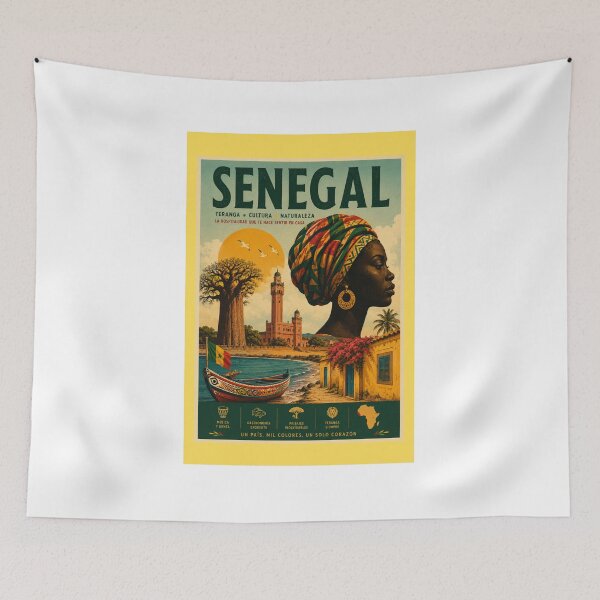 Item preview, Senegal Travel Poster – Teranga Culture and African Beauty designed and sold by ElartedeNoel.