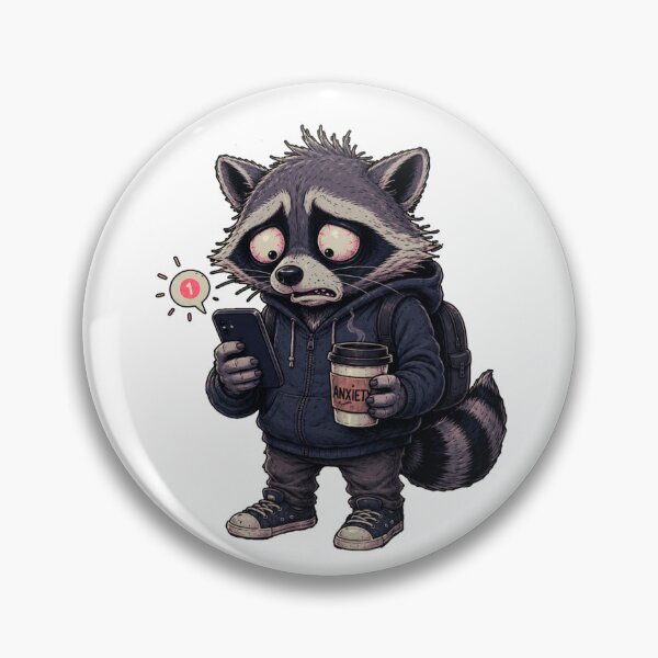 Item preview, Anxious Raccoon – Funny Social Anxiety Office Animal Design designed and sold by GreennieArt.