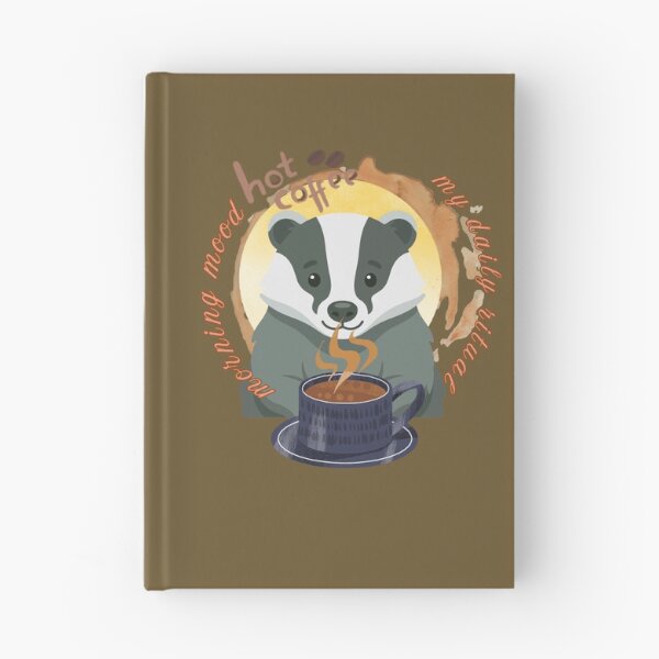 Item preview, Morning Mood Badger - Hot Coffee & My Daily Ritual Cozy Aesthetic. designed and sold by LunaPrintCo.