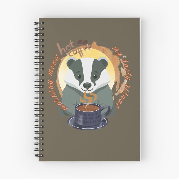 Item preview, Morning Mood Badger - Hot Coffee & My Daily Ritual Cozy Aesthetic. designed and sold by LunaPrintCo.