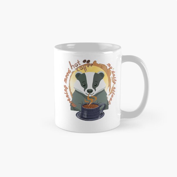 Item preview, Morning Mood Badger - Hot Coffee & My Daily Ritual Cozy Aesthetic. designed and sold by LunaPrintCo.