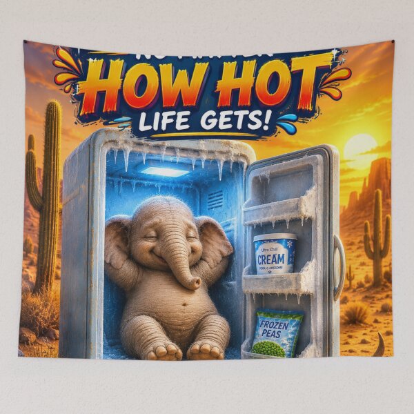 Item preview, Funny elephant in fridge cartoon design designed and sold by urbanshop7.