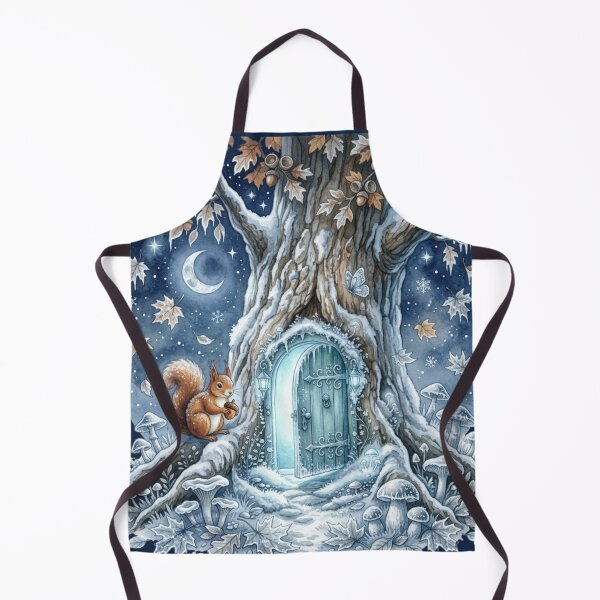 Item preview, Winter Fairy Door Watercolor Cottagecore Art designed and sold by CalmCapy Co.