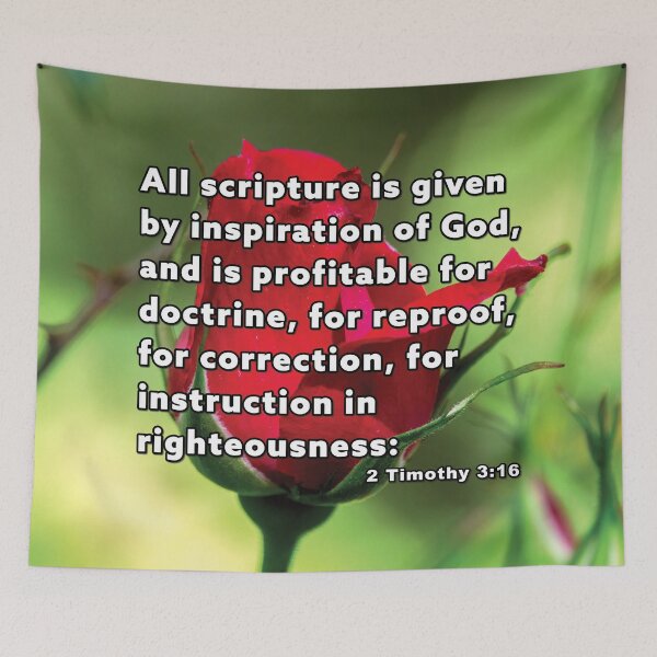 Item preview, 2 Timothy 3 16 All Scripture Is Given - Red Rose Photograph designed and sold by InsprtnlArtbyDP.