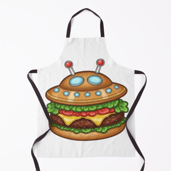 Item preview, UFO Burger Funny Alien Food Illustration designed and sold by Inka Moon Design.