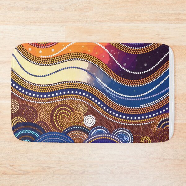 Item preview, Aboriginal Dot Painting Bedding Set Ocean Journey Blue designed and sold by AboriginalartVI.