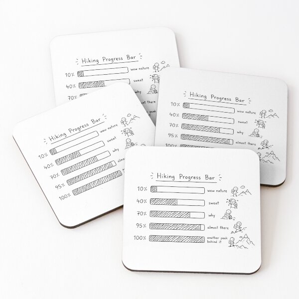 Item preview, Funny Hiking Progress Bar Mountain Trekking Humor Design designed and sold by MonkiFlipp.