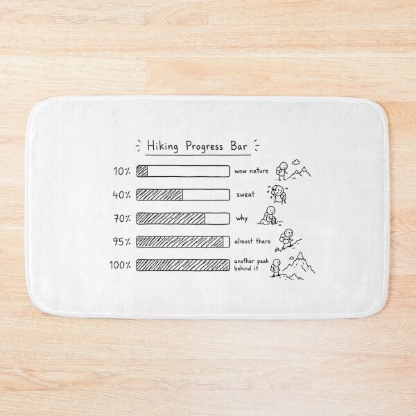 Item preview, Funny Hiking Progress Bar Mountain Trekking Humor Design designed and sold by MonkiFlipp.