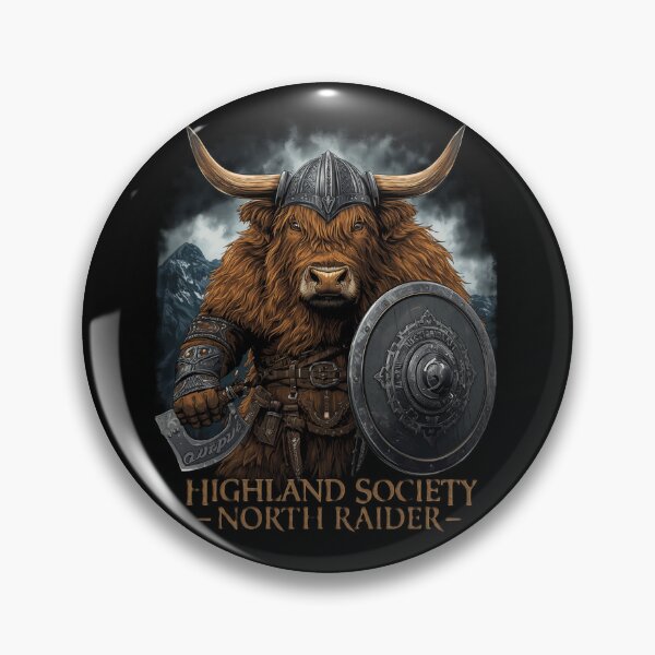 Item preview, Highland Society – North Raider | Viking Highland Cow Warrior designed and sold by Ink & Highlands.