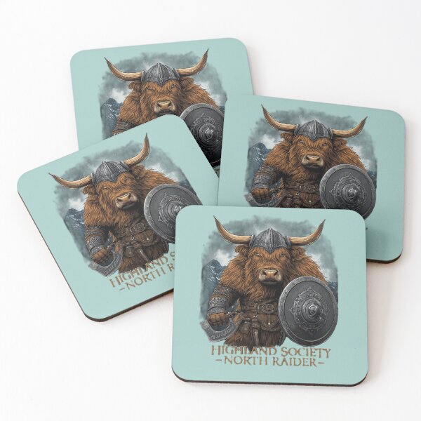 Item preview, Highland Society – North Raider | Viking Highland Cow Warrior designed and sold by Ink & Highlands.