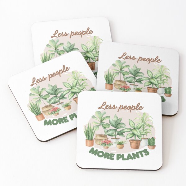 Item preview, Less People More Plants Funny Introvert Watercolor Cottagecore Aesthetic designed and sold by MedusaGialla.