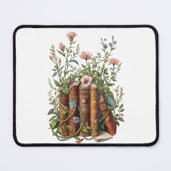 Item preview, Vintage Floral Books Botanical Library Cottagecore Illustration designed and sold by Evergreen Horizon Works.